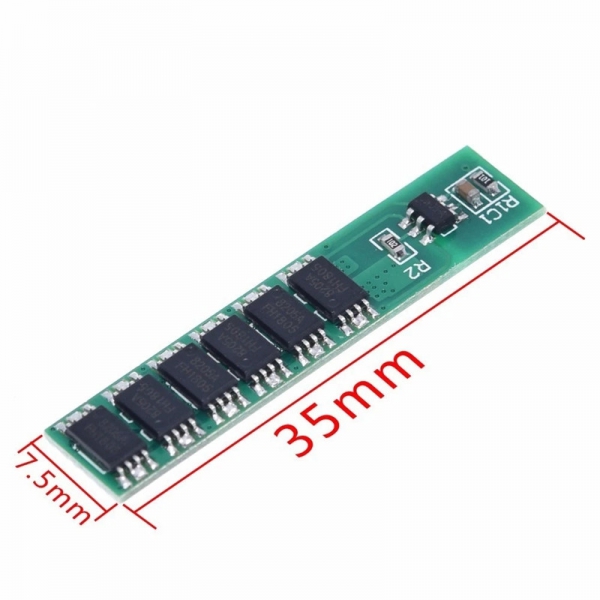 Single string 18650 lithium battery protection board with a current of 12A and 3.7V can be connected/protected against overcharging, overcurrent, and short circuit