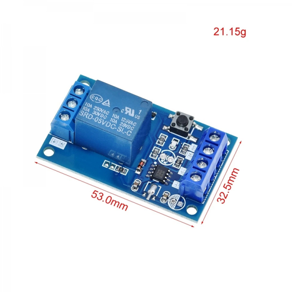 Single key bistable relay module 5V1V24V car modification switch one key start stop self-locking external button