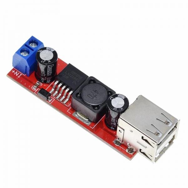 Dual USB output 9V/12V/24V/36V to 5VDC car charging 3A voltage reduction and stabilization module