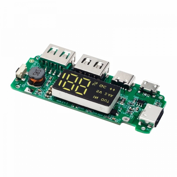 18650 lithium battery digital charging module with display boost module 5V2.4A 2A 1A dual USB output