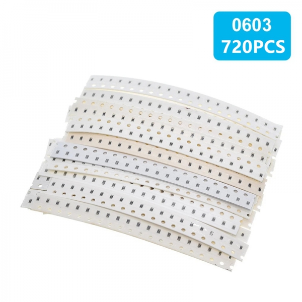Sample electronic component package 0603 SMD capacitor package 1PF-10UF 36 types, 20 pieces each, for a total of 720 pieces