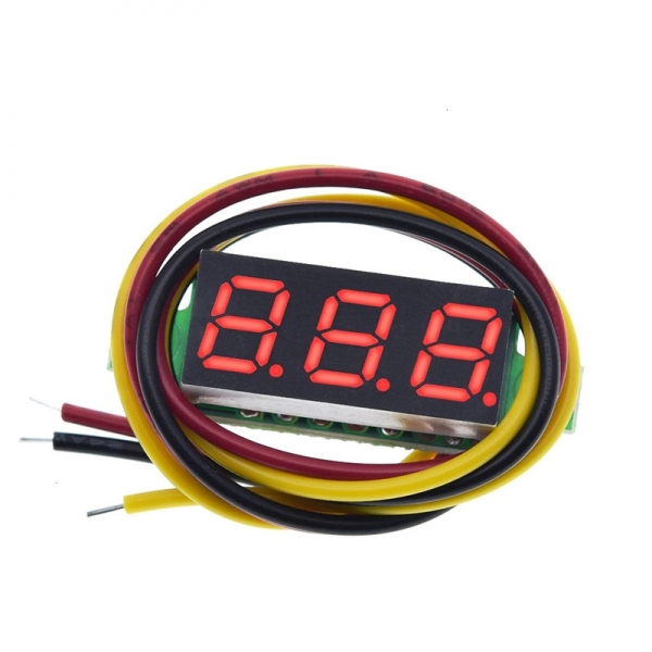 0.28-inch ultra small digital DC voltage meter with adjustable digital display, three wire DC0-100V battery voltage meter