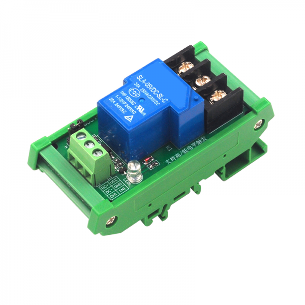 1-channel 30A relay module 5V/12V/24V with optocoupler isolation, high current support for high and low level triggering