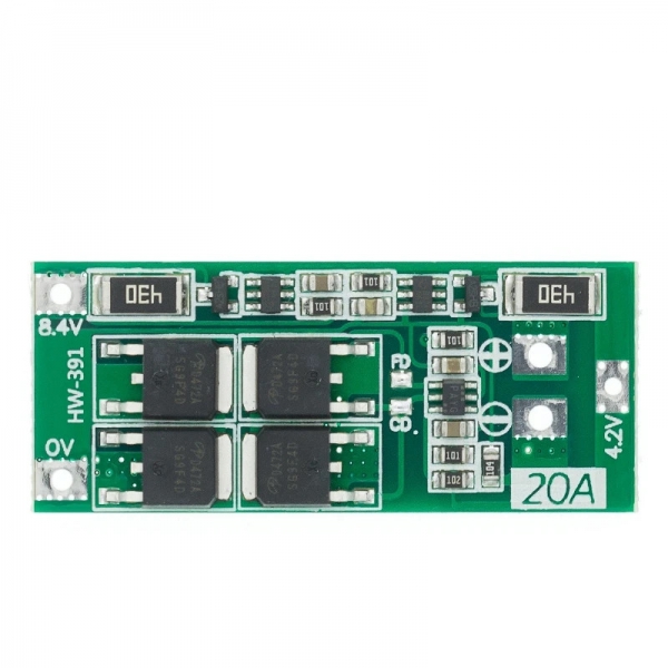 2 strings of 7.4V 8.4V 18650 lithium battery protection board with balanced 20A current