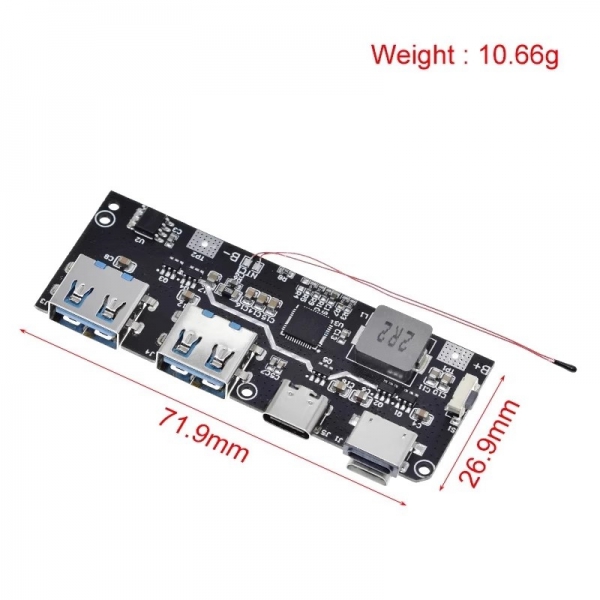 22.5W power bank 5-port bidirectional fast charging mobile power module circuit board DIY motherboard kit QC4+PD3.0