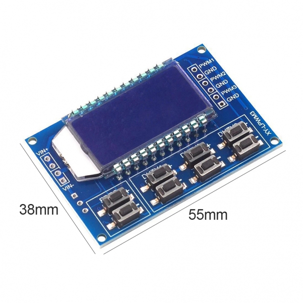 3-way PWM pulse adjustable frequency module square wave rectangular wave signal generator/duty cycle separately adjustable