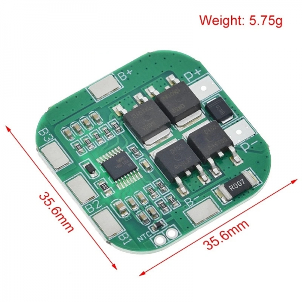 14.8V18650 lithium battery protection board, 4 strings, 16.8V overcharge, over discharge, short circuit protection, 20A current limiting protection