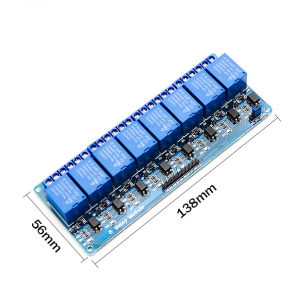 8-way electromagnetic relay module 5V1V24V optocoupler drive serial port 8-way low trigger control switch board