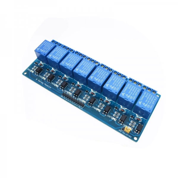 8-way electromagnetic relay module 5V1V24V optocoupler drive serial port 8-way low trigger control switch board