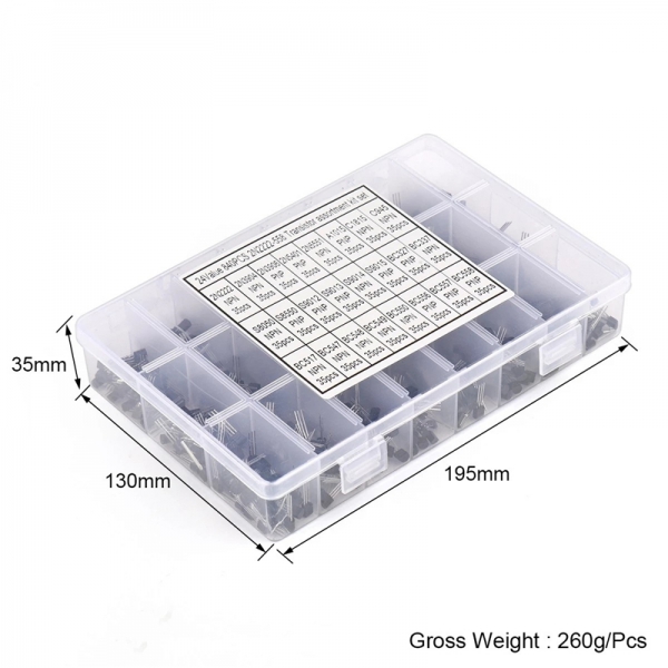 840PCS TO-92 transistor set with 24 specifications, each with 35 NPN PNP transistors