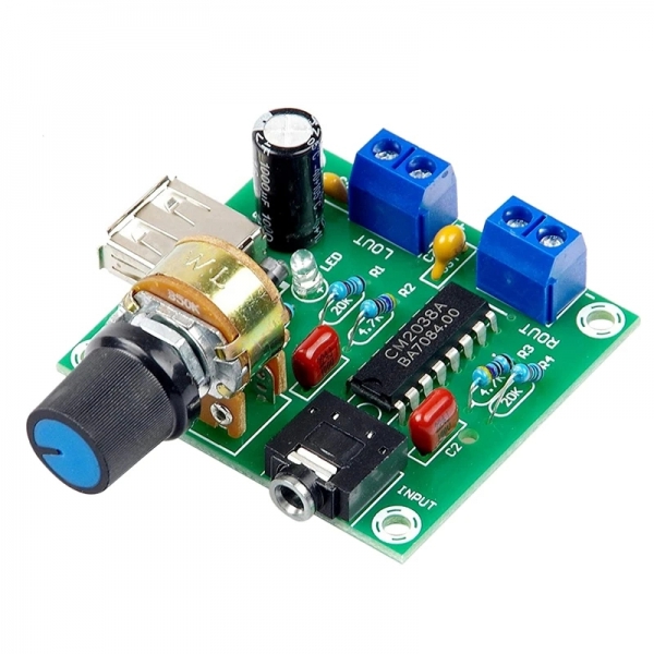  5V AC/DC USB powered small amplifier PM CM2038 amplifier board 5Wx2 high fidelity finished board