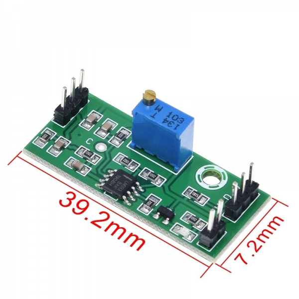 LM393 voltage comparator module adjustable precision signal waveform shaping high-level dual output LED indication