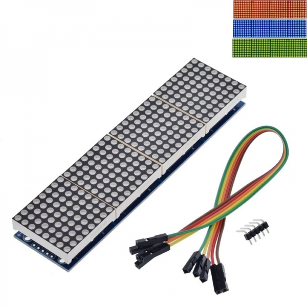 MAX7219 dot matrix module controls microcontroller module 4-in-1 display with 5P line (H6A4)