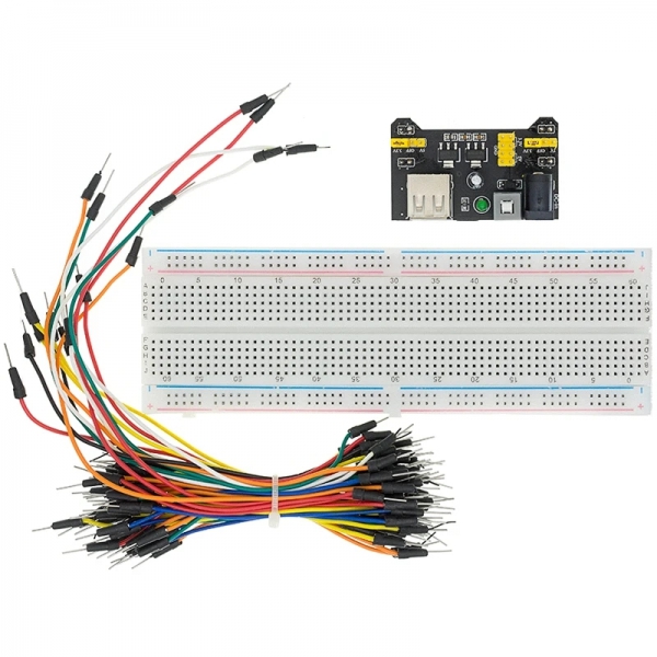 MB102 breadboard black power module+830 hole large breadboard+65 colorful jumper breadline set