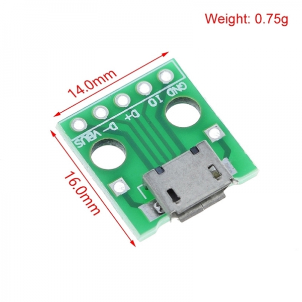 MICRO USB to Dip Female Type B Mike 5P SMD to Direct Plug Adapter Board Welded Female Head