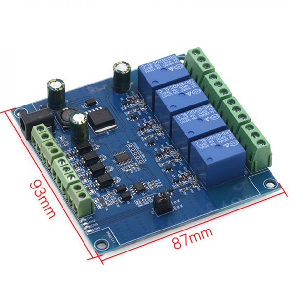 Modbus-Rtu7-24V 4-channel relay module switch input/output RS485/TTL anti reverse connection