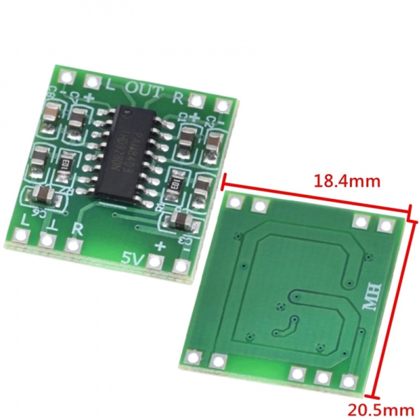 Green board PAM8403 power amplifier board Class D 2x3W ultra miniature digital power amplifier board 2.5-5V can be powered by USB