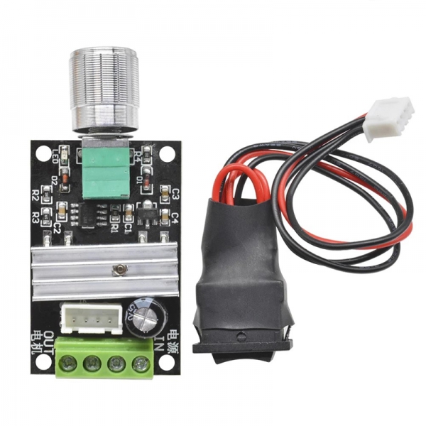 PWM DC motor speed regulator 6V12V24V 3A speed control switch with forward and reverse rotation and switch function