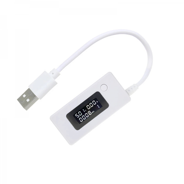 White tail LCD backlight LCD digital screen display USB ammeter voltmeter charging capacity tester