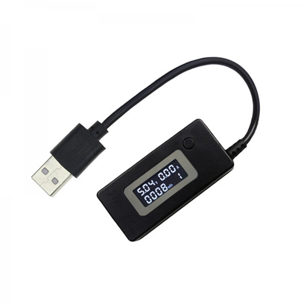 White tail LCD backlight LCD digital screen display USB ammeter voltmeter charging capacity tester