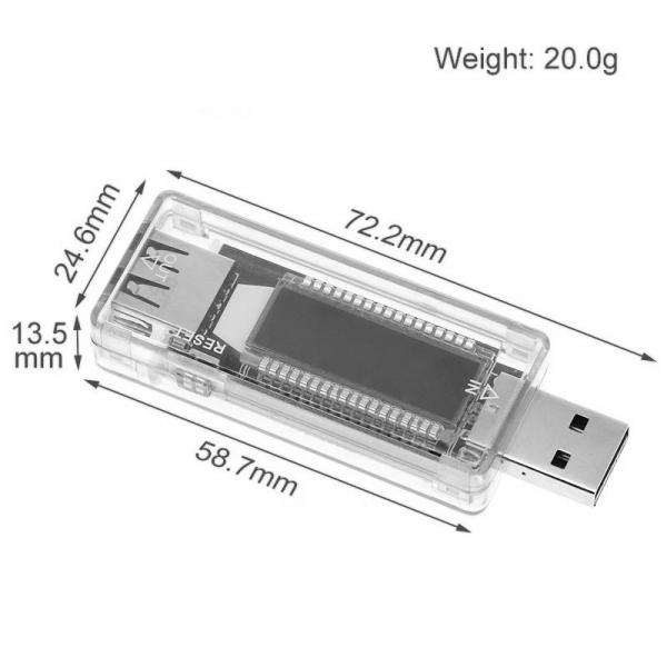 USB voltage and current meter, power capacity, portable power bank testing and testing instrument KWS-V21