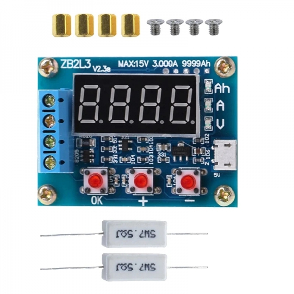 ZB2L3 Battery Capacity Tester External Load Discharge 1.2-12V Battery 18650 Capacity Test